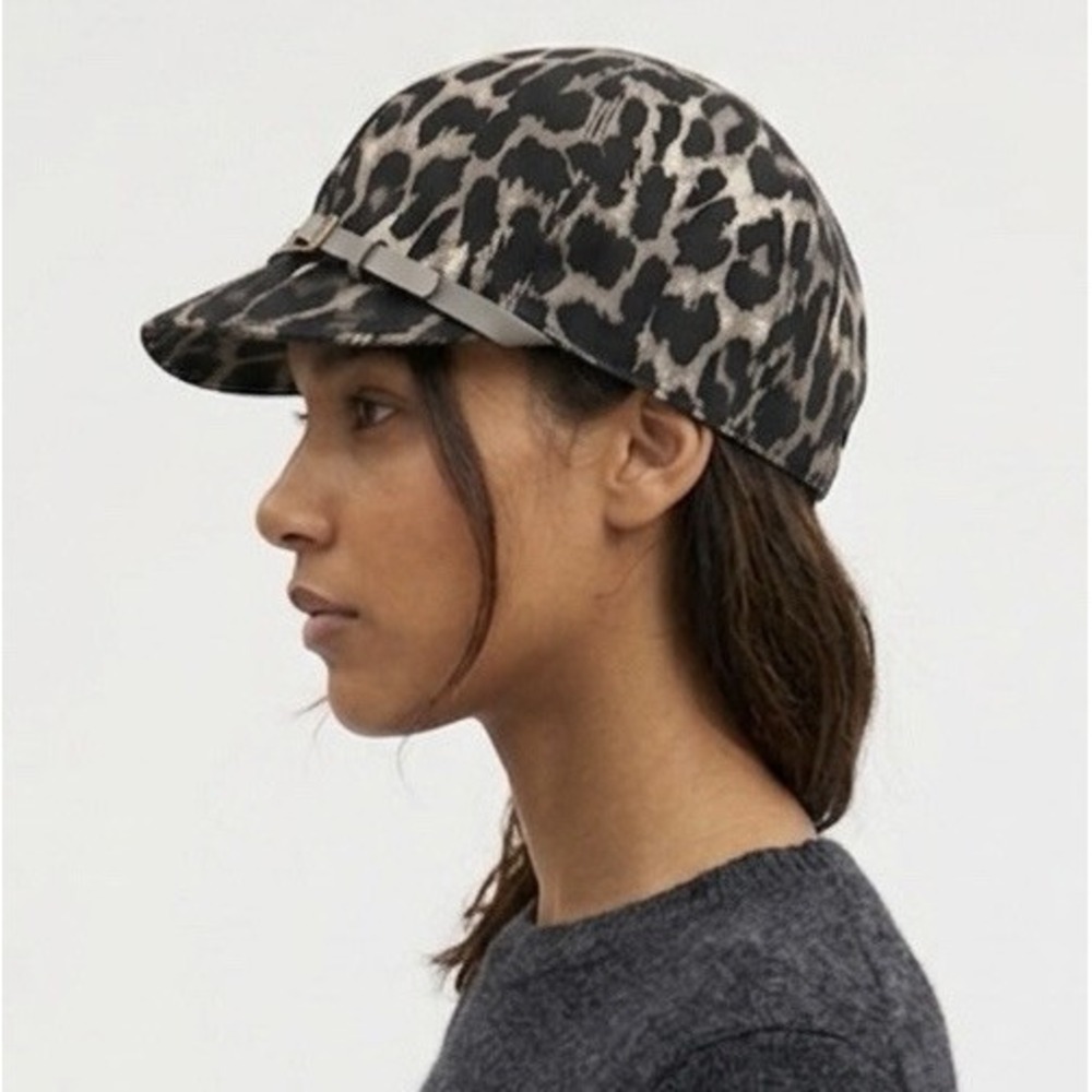 COACH New York Park Ocelot Cap Black/Tan M/L Belt & Buckle Trim F83729 MSRP $128